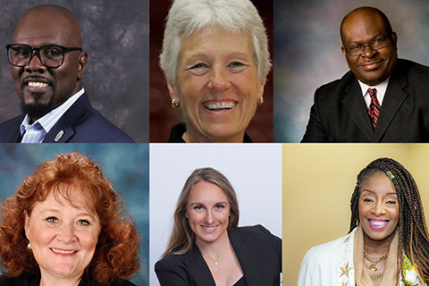 head shots of six individual people