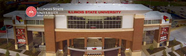 LinkedIn Banner: Illinois State University logo and view of Hancock Stadium entrance.
