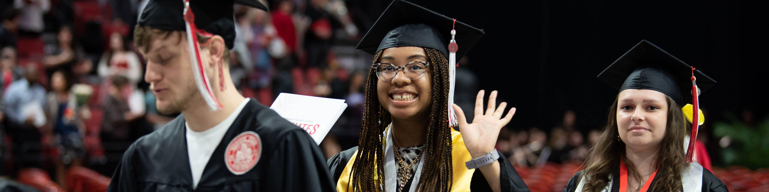 Graduates at commencement.