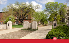 Desktop Thumbnail: Entrance to the quad between Edwards Hall and Cook Hall.