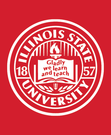 Apple Watch Background: a white Illinois State University seal over a red background