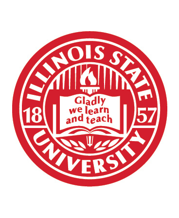 Apple Watch Background: Red Illinois State University seal over a white background